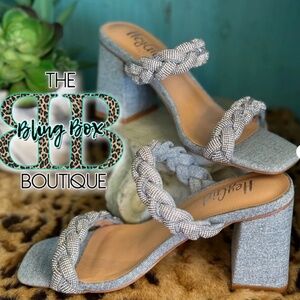 Corkys French Kiss Denim Rhinestone Sandals